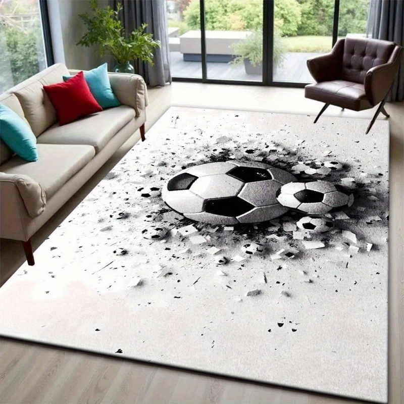 Commercial Printing & Graphics - Karpet Besar Motif Sepak Bola Hitam