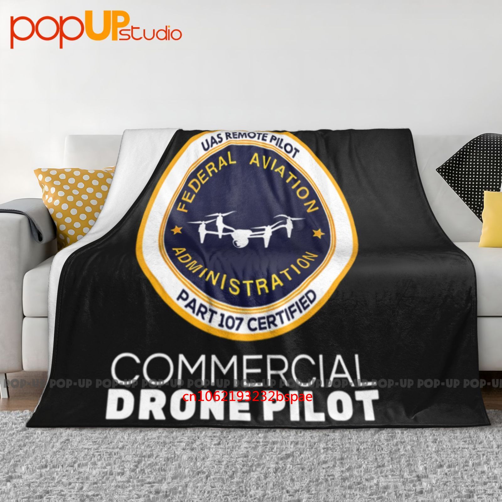 Commercial Fabric Printing - Selimut Ultra Lembut Bersertifikat Pilot Drone