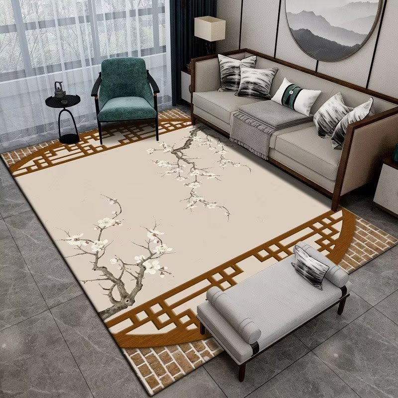 Karpet bunga gaya Tiongkok unt - Commercial Fabric Printing ulasan dan harga