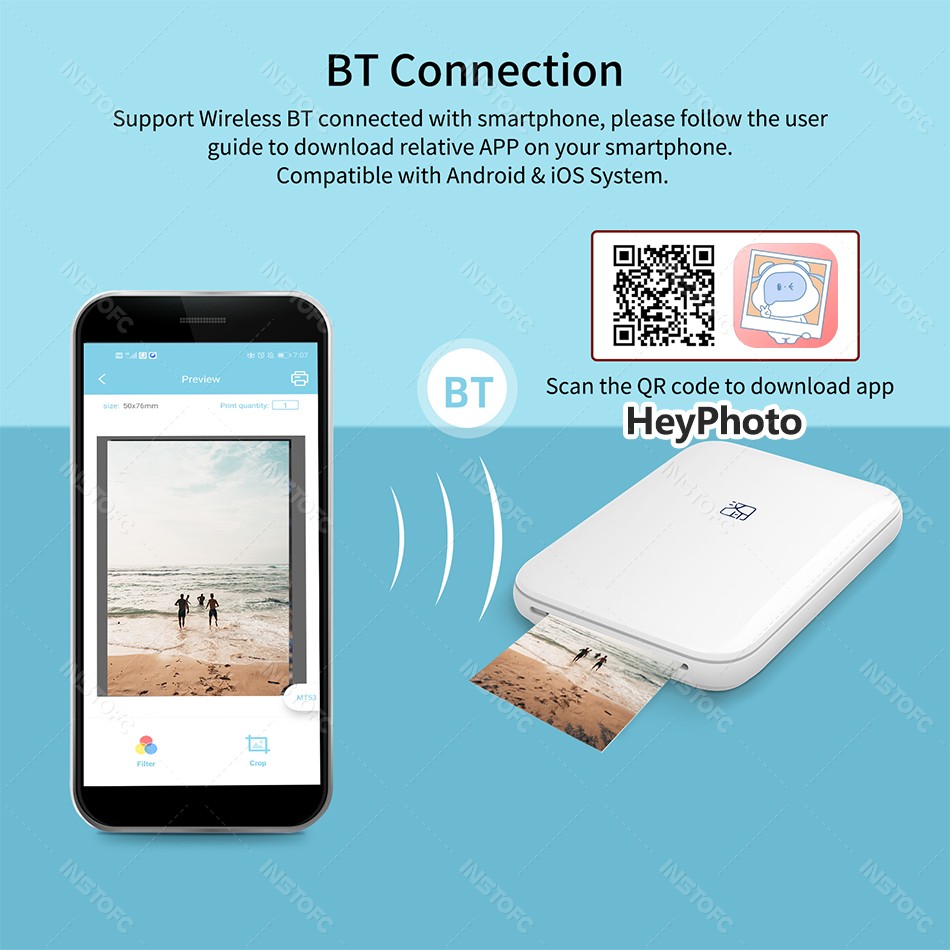 Mesin cetak Bluetooth Wifi sak - Commercial Photo Printer ulasan dan harga
